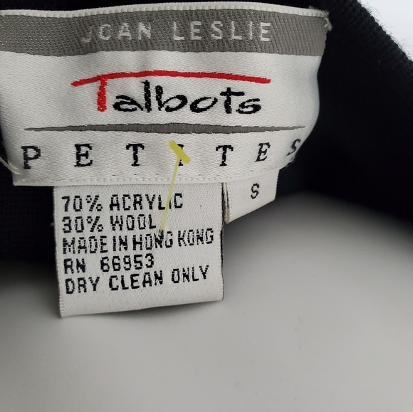 Joan Leslie Talbots Joan Sleeveless Black Knit Dress Size Petites S - Picture 9 of 9